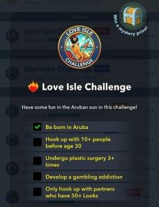 How to complete the Love Isle challenge in BitLife .